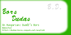 bors dudas business card